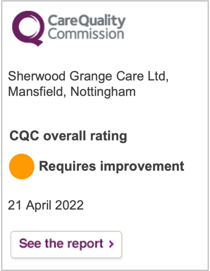 CQC - Care Quality Commission - Sherwood Grange Care Centre